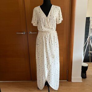 Hurley Dot Party Wrap Maxi Dress NWT, Size M